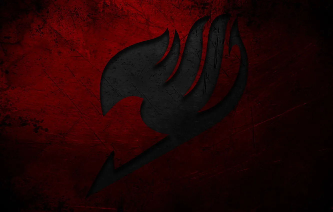 Photo wallpaper red, logo, game, anime, fairy, fairy tail, manga, coat of arms