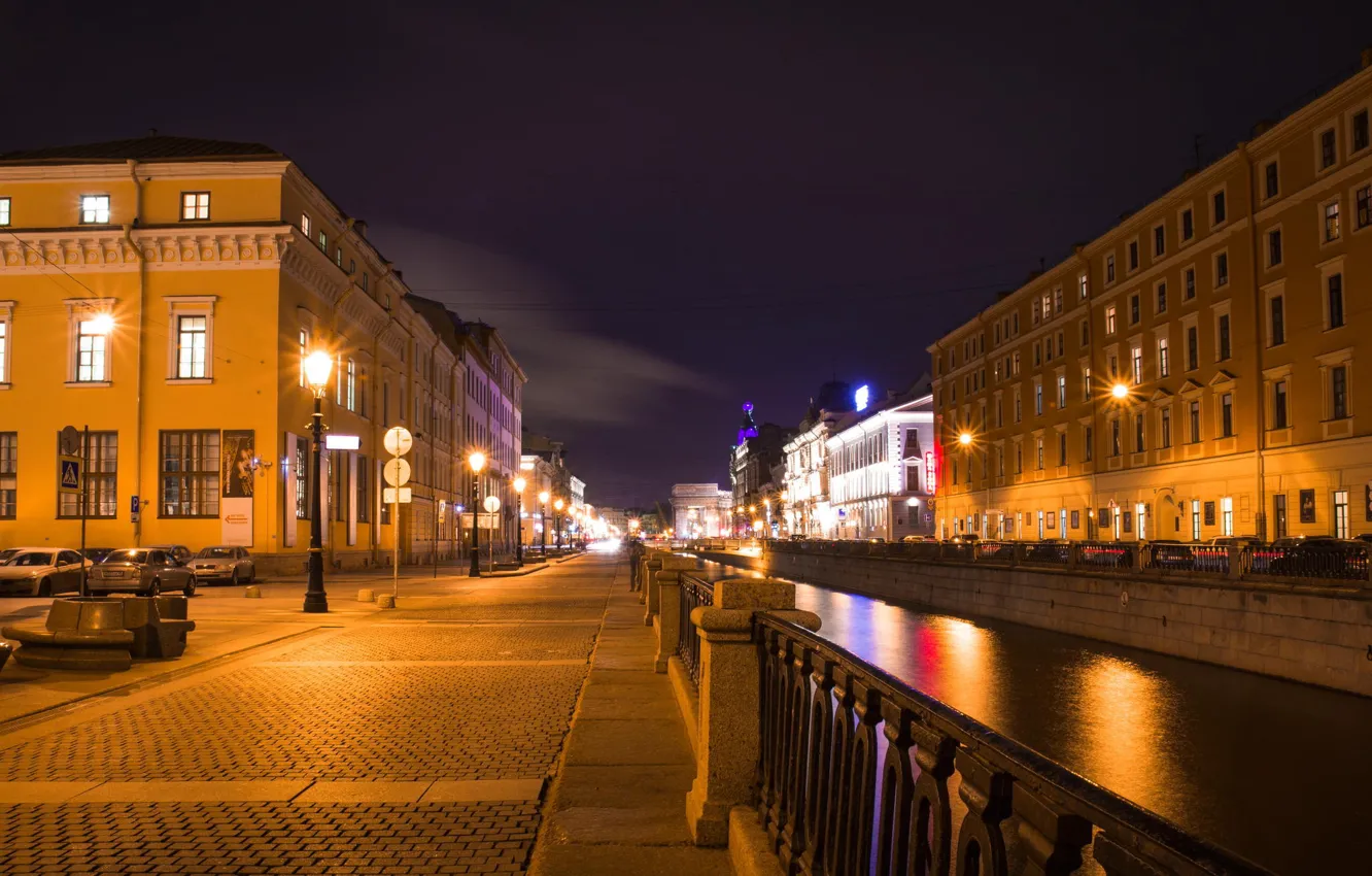 Photo wallpaper night, Peter, Saint Petersburg, channel, Russia, Russia, SPb, St. Petersburg