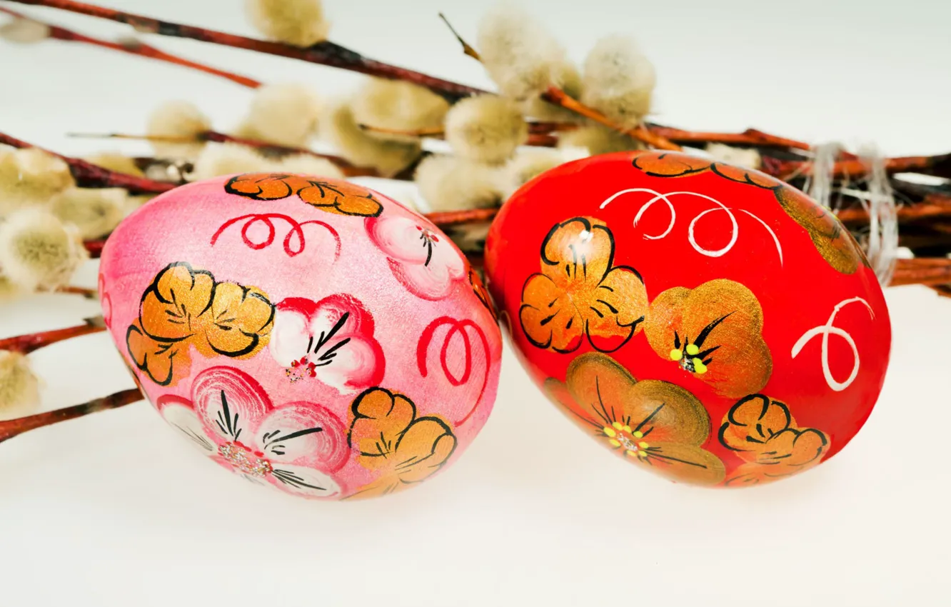 Photo wallpaper eggs, Easter, Verba, eggs