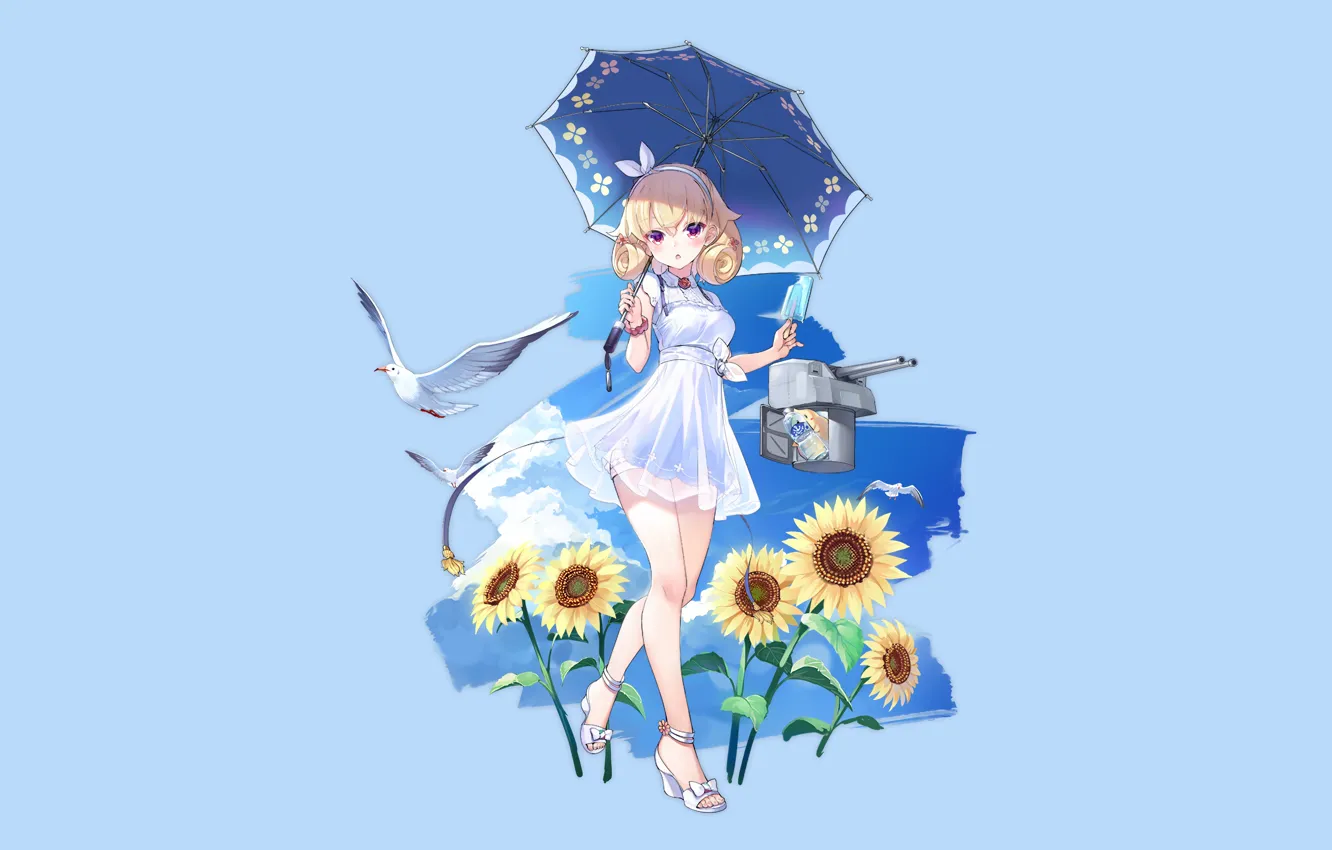 Photo wallpaper girl, sexy, dress, anime, beautiful, short hair, pretty, blonde