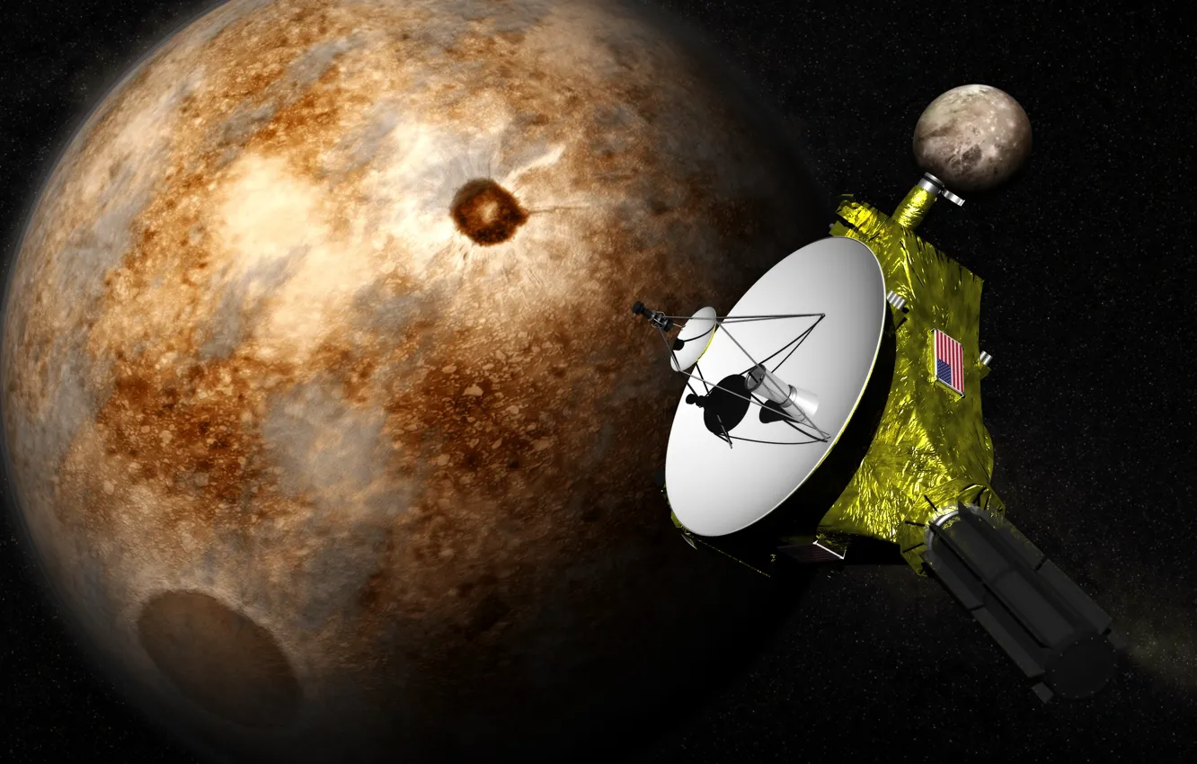Photo wallpaper space, stars, surface, Pluto, automatic interplanetary station, "New horizons"