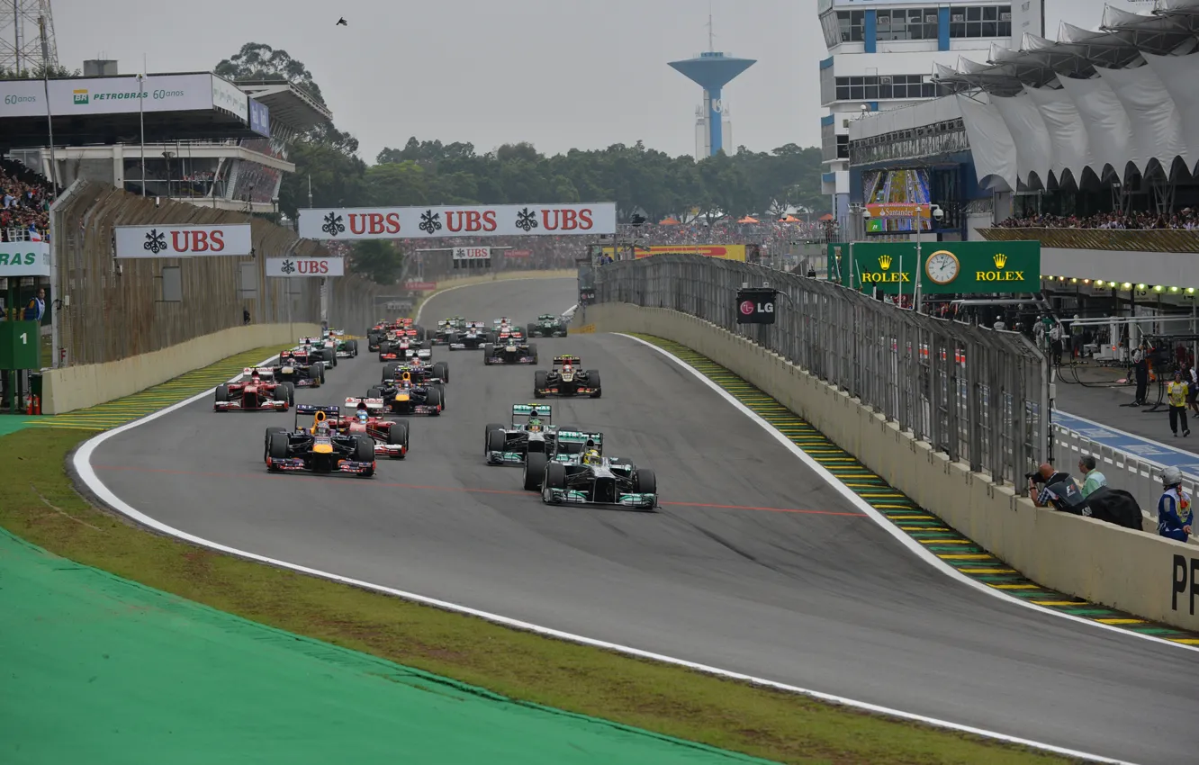 Photo wallpaper race, formula 1, Brazil, start, Motorsport, the world Cup, 2013