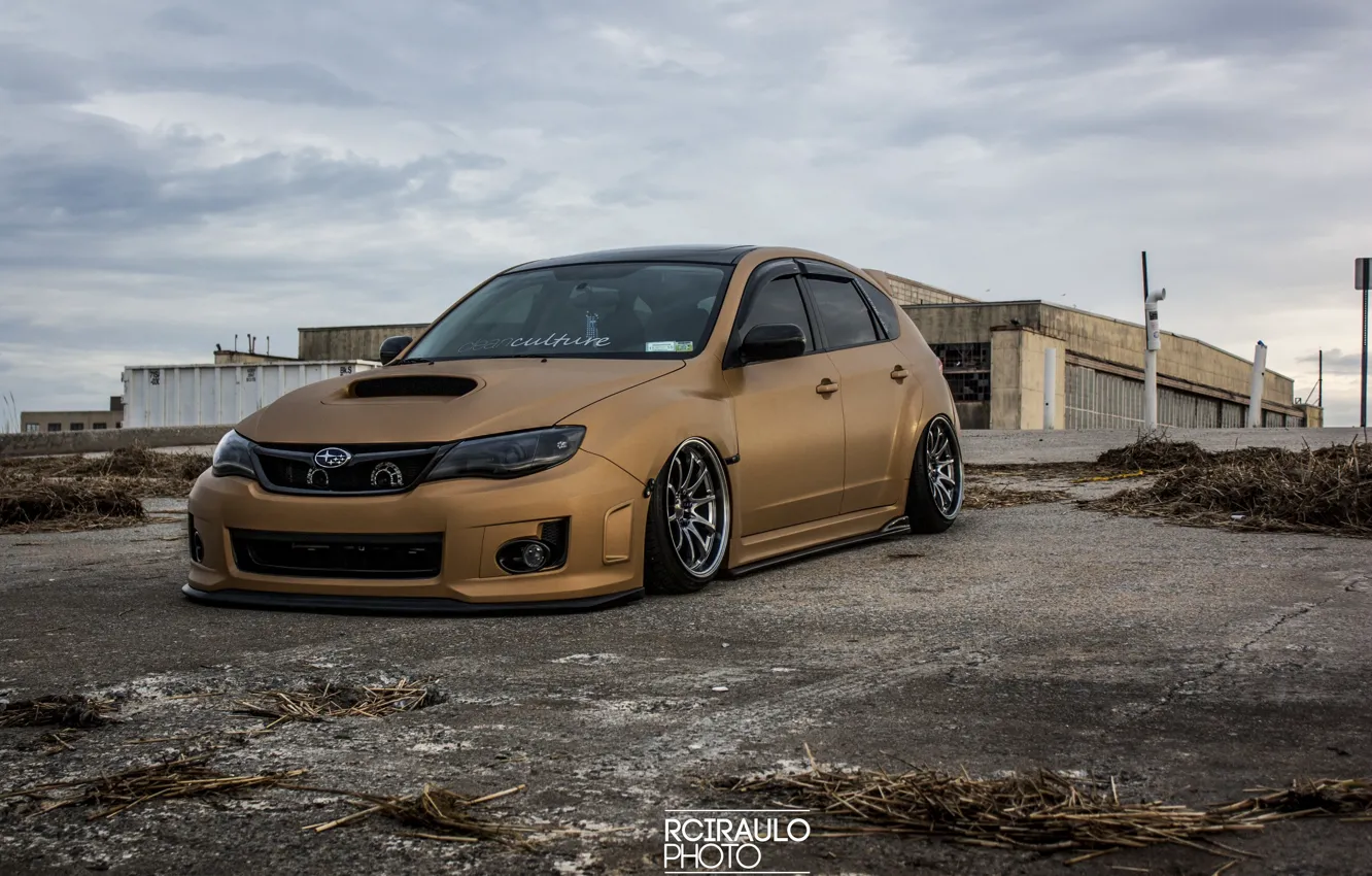Photo wallpaper Subaru, Impreza, WRX, STI, Front, tuning, face, low