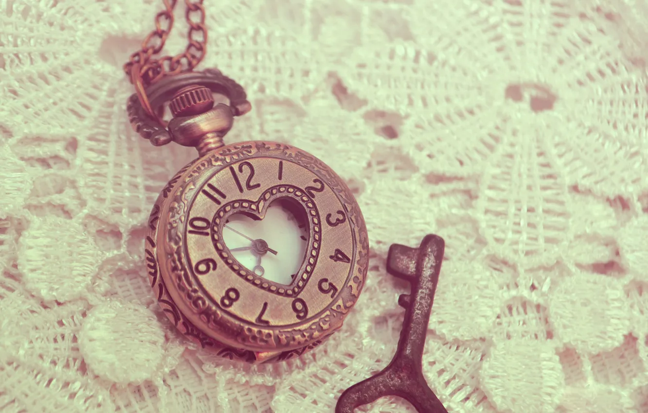 Photo wallpaper arrows, watch, key, figures