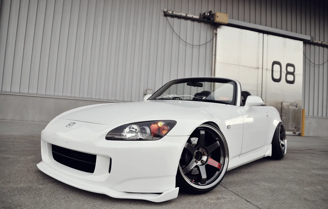 Photo wallpaper white, Honda, japan, Honda, S2000, stance, s2K