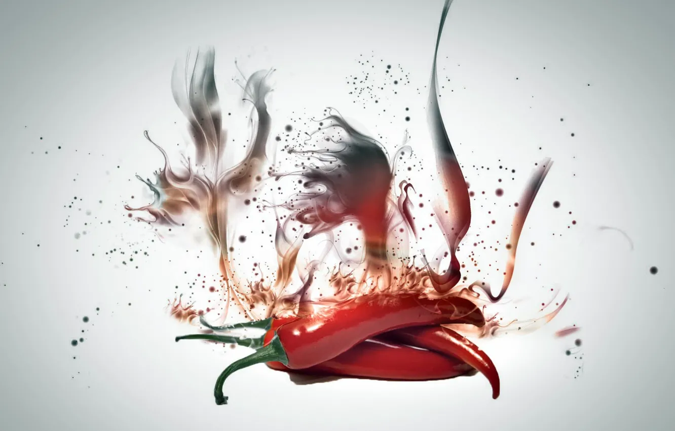 Photo wallpaper fire, food, pepper