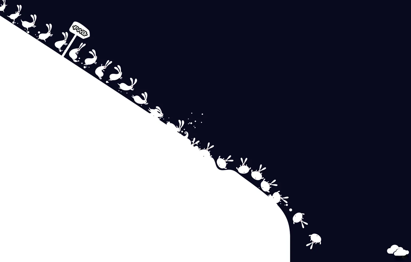 Photo wallpaper open, hare, minimalism, vector, drop