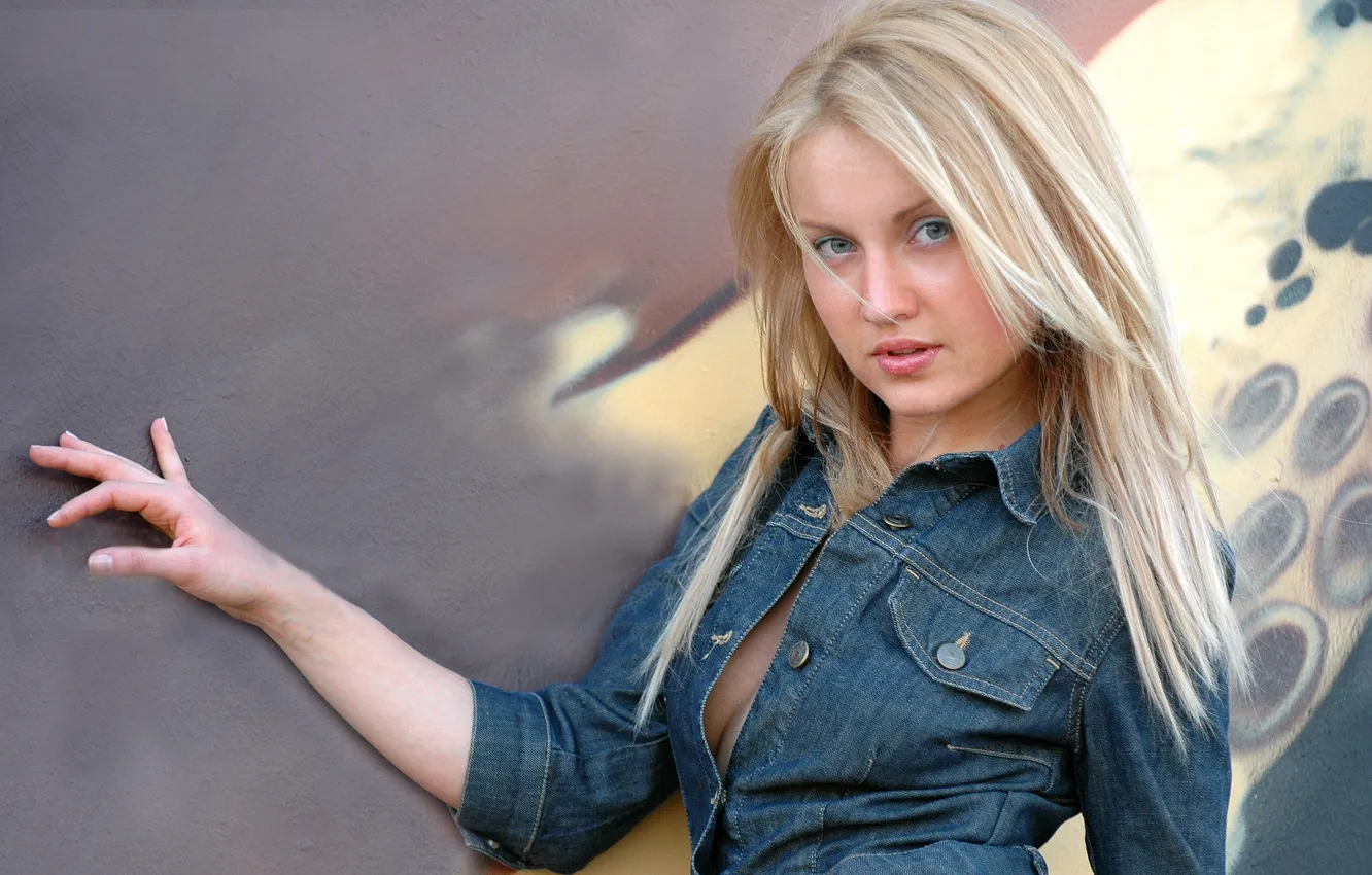 Photo wallpaper girl, Anna, beautiful, blonde, Russian Model