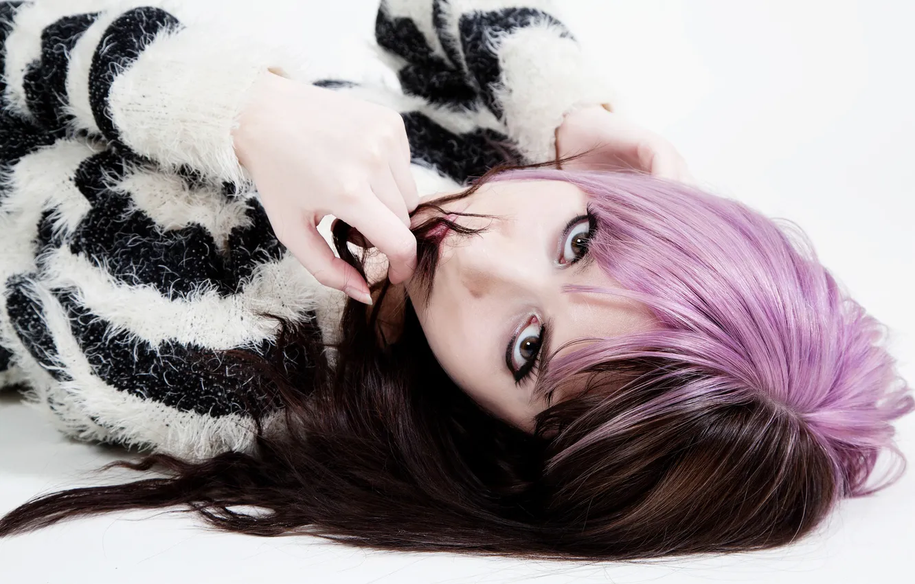 Photo wallpaper look, hair, colored, portrait