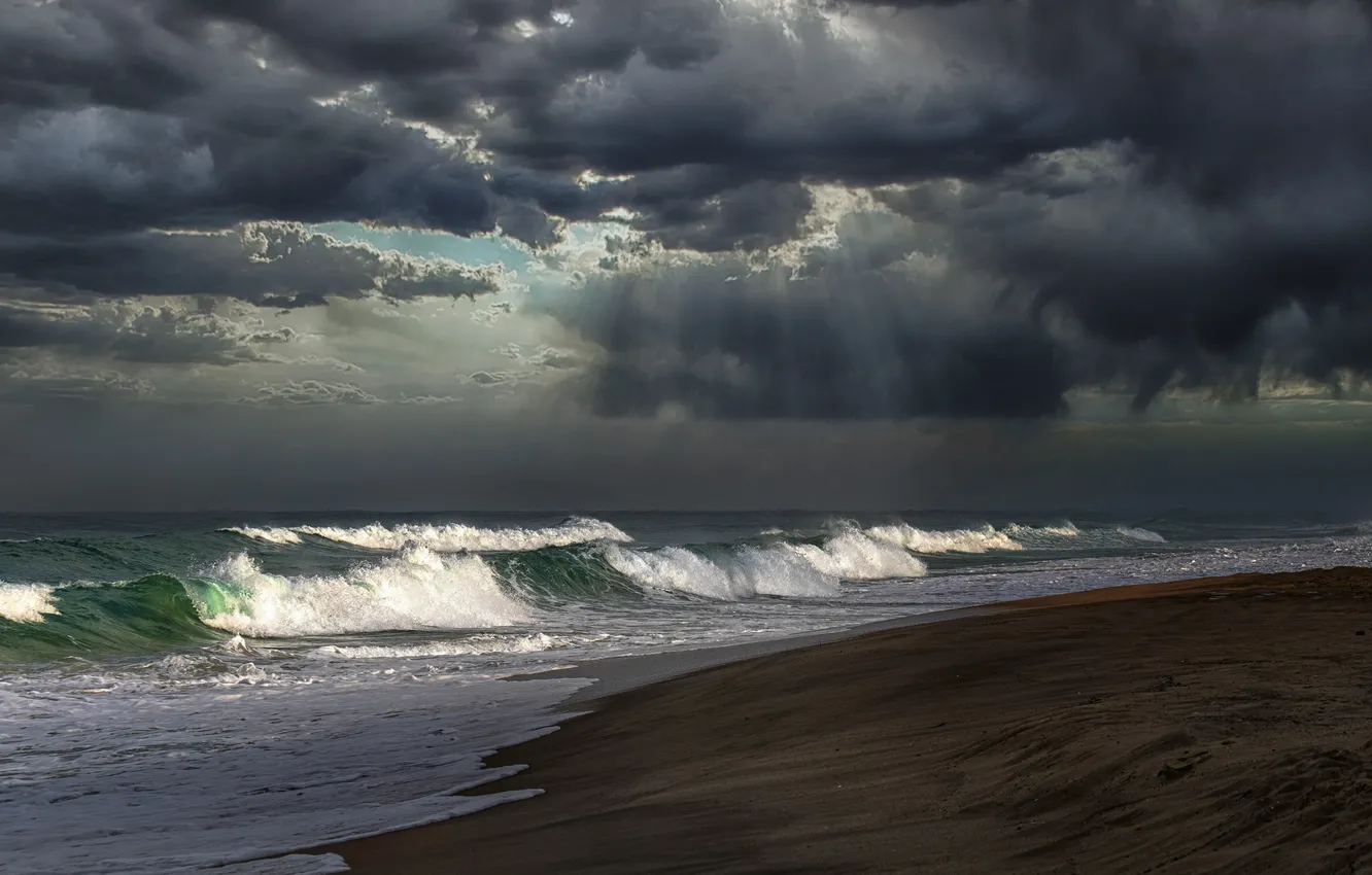 Photo wallpaper clouds, Evgeny Shvartsman, coast, sea, the sky