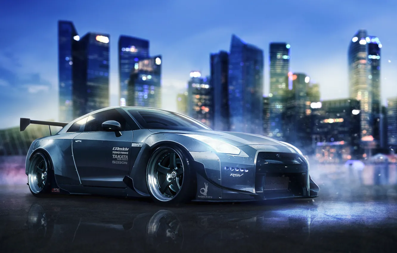 Photo wallpaper Nissan, GT-R, Body, Front, R35, Kit, Ichi