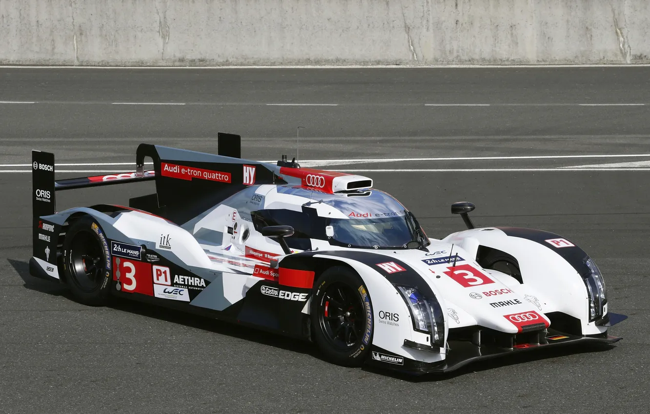 Photo wallpaper Audi, Audi, sport, supercar, e-tron, quattro, LMP1, R18