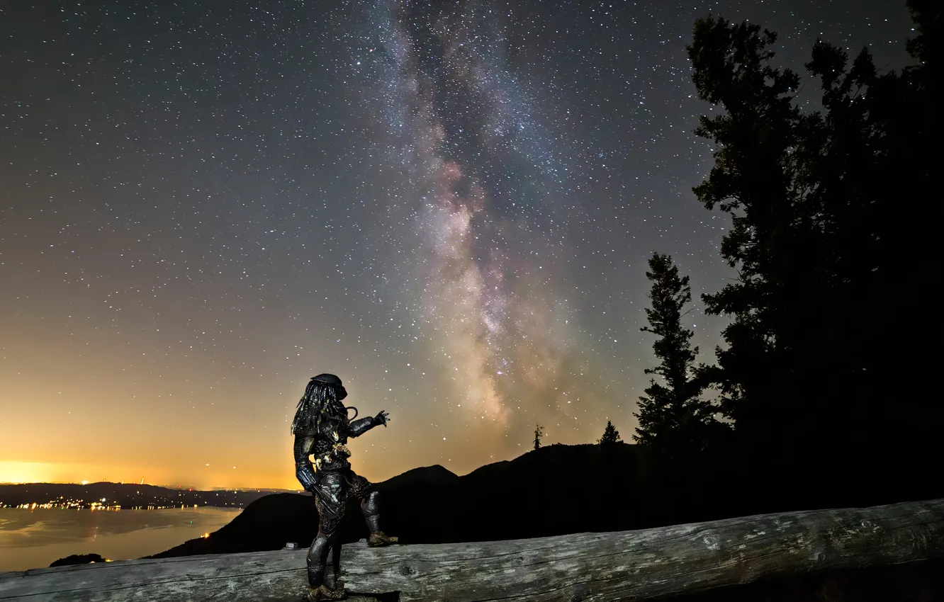 Photo wallpaper stars, toy, predator, being, figurine, the milky way, thing