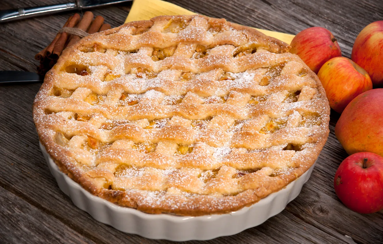 Photo wallpaper apples, pie, cakes, Apple pie