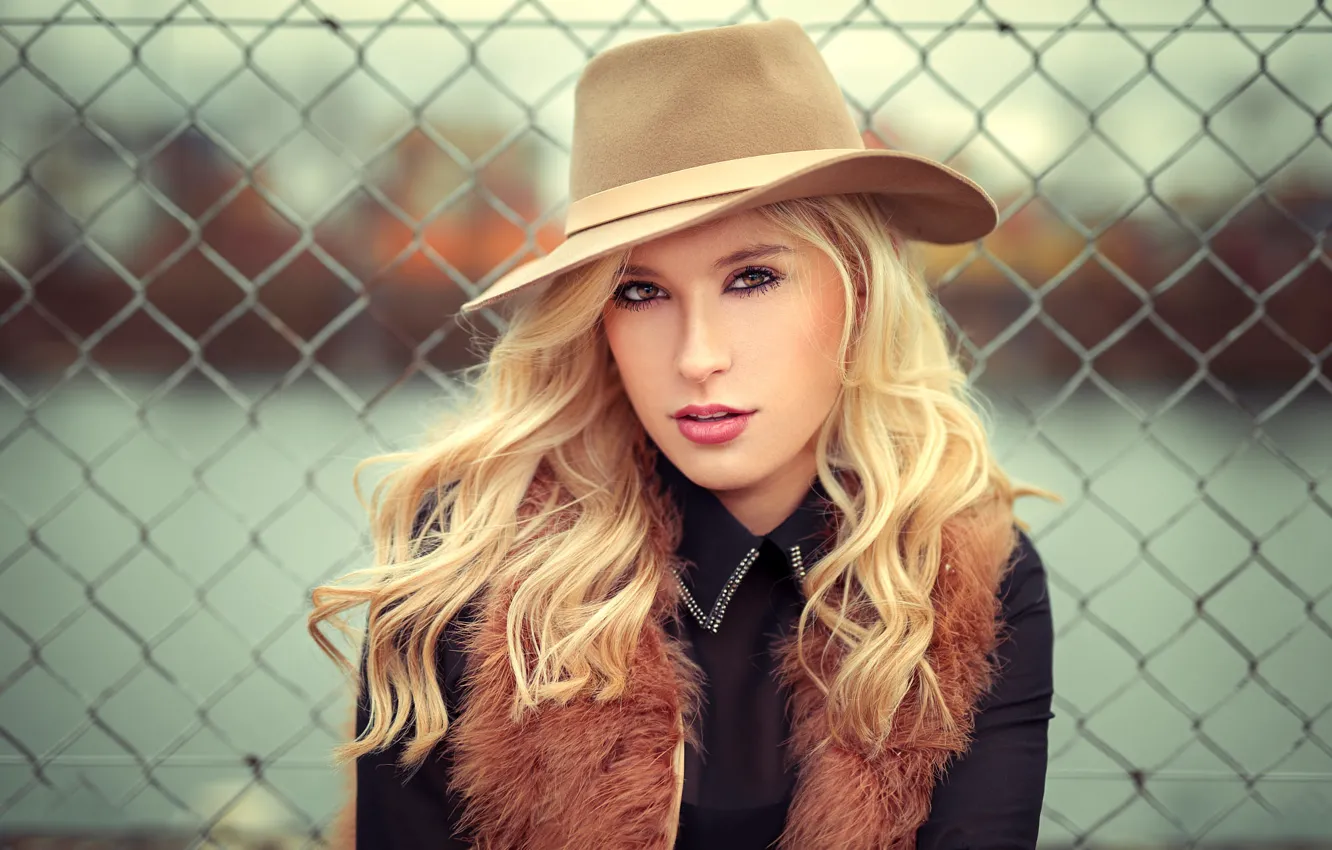 Photo wallpaper portrait, hat, Alizee, Lods Franck