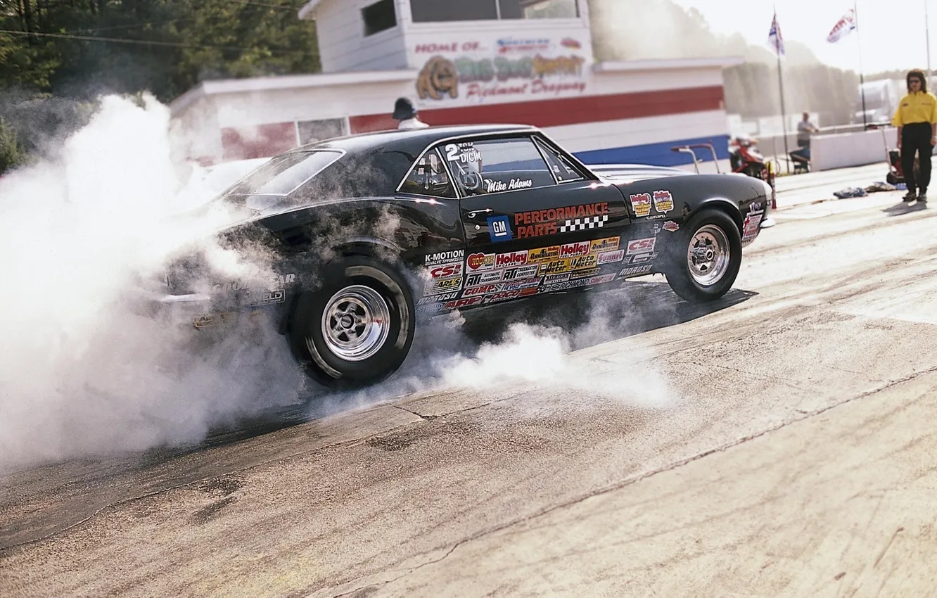 Photo wallpaper track, Chevrolet, power, Camaro, Racing, drag, Mile
