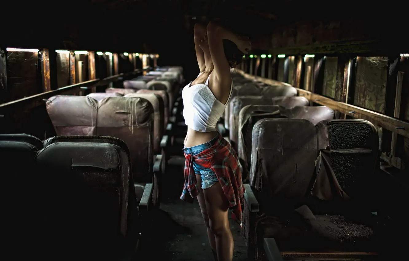 Photo wallpaper girl, mood, cars