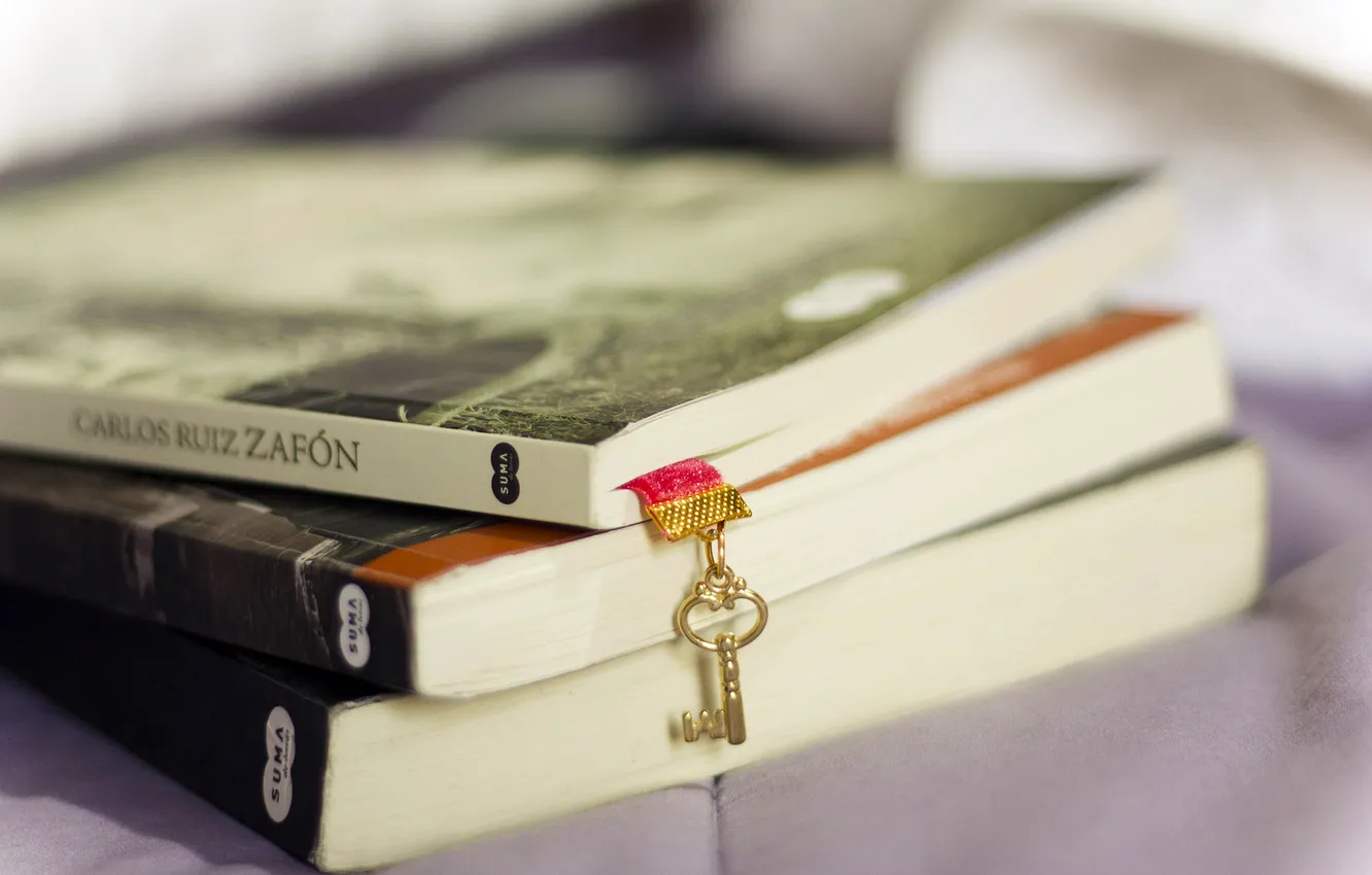 Photo wallpaper key, book, bookmark, key