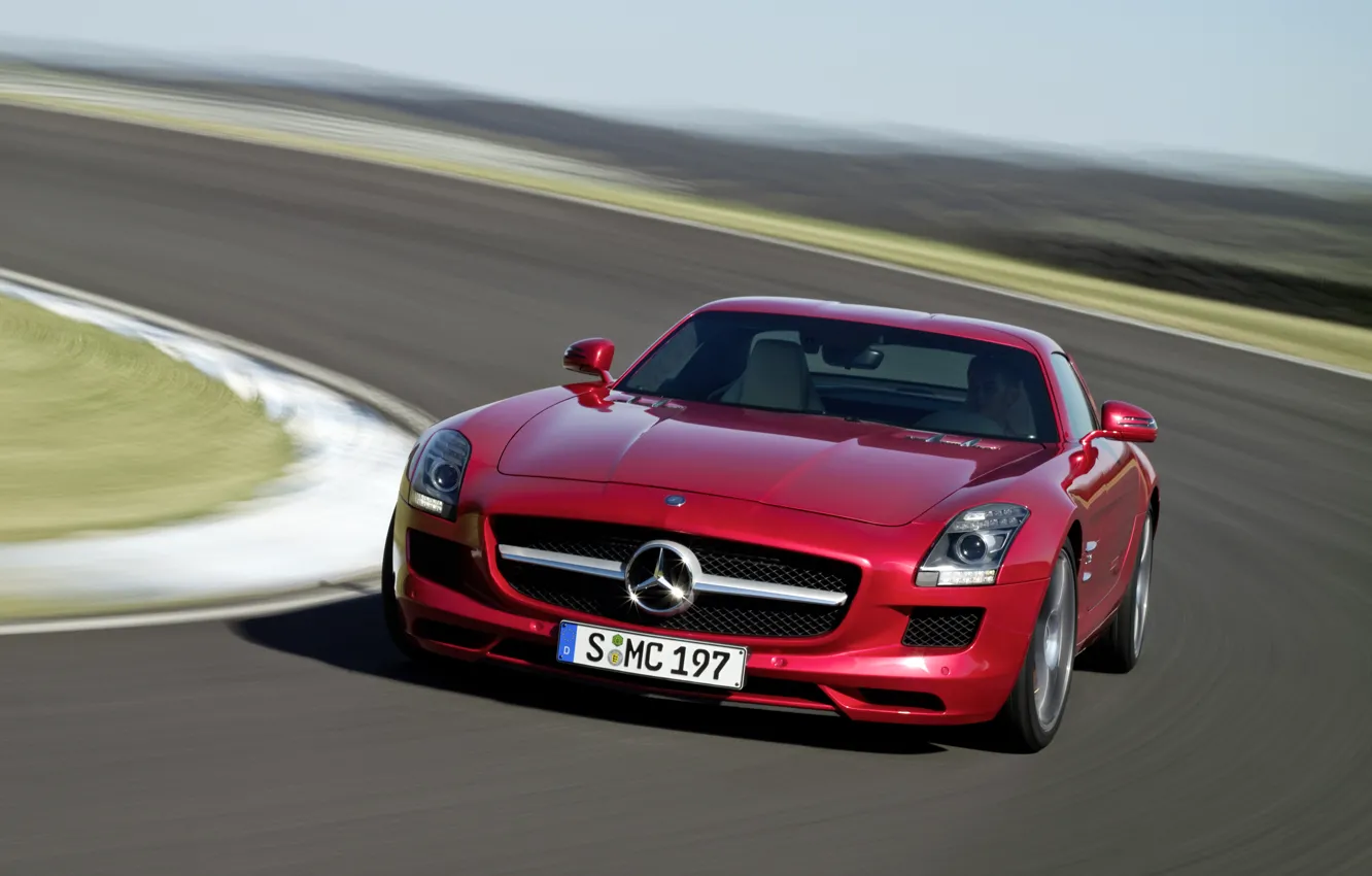 Photo wallpaper Mercedes Benz, expensive cars, red car