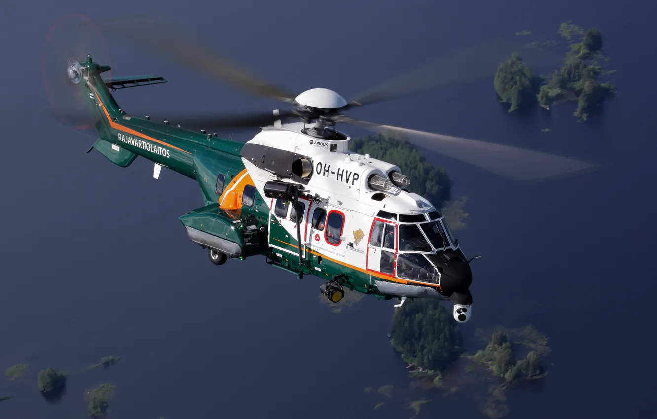 Photo wallpaper flight, helicopter, Super Puma