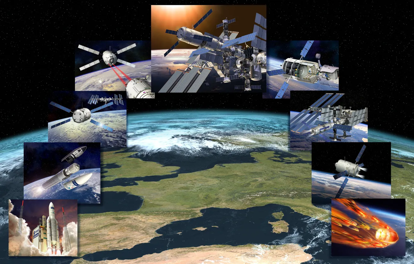 Photo wallpaper space, ship, space, cargo, automatic, «ATV», the scenario of the mission