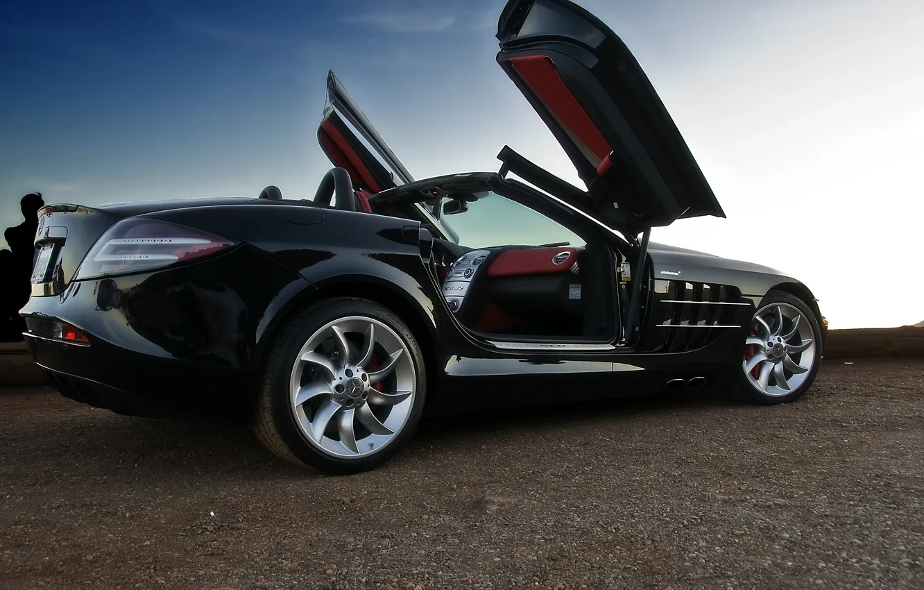 Photo wallpaper road, SLR, Mercedes, Mercedes, McLaren, Maclaren