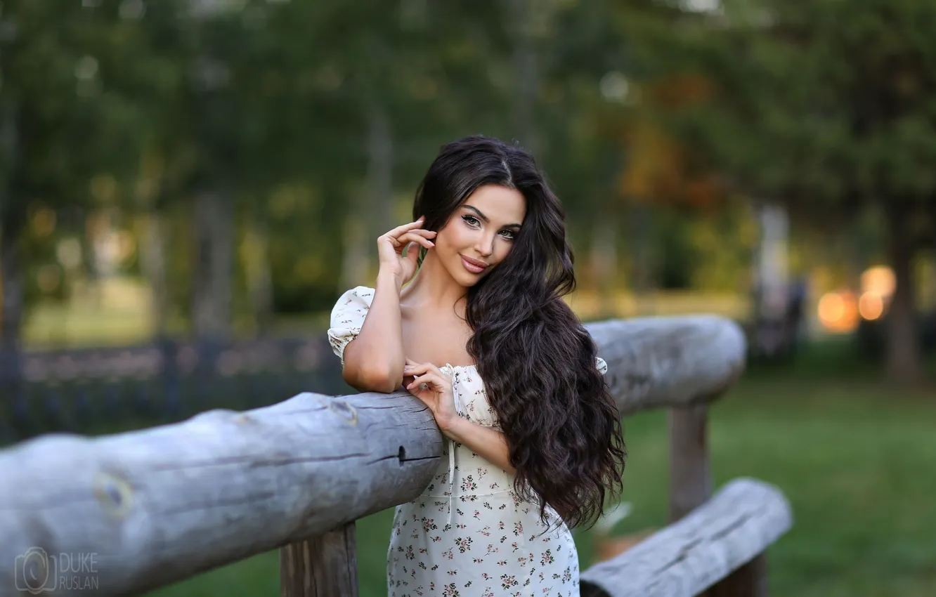 Photo wallpaper look, dress, brunette, hairstyle, long hair, Ruslan Duke, Anastasia Taylakova, Richard Duke