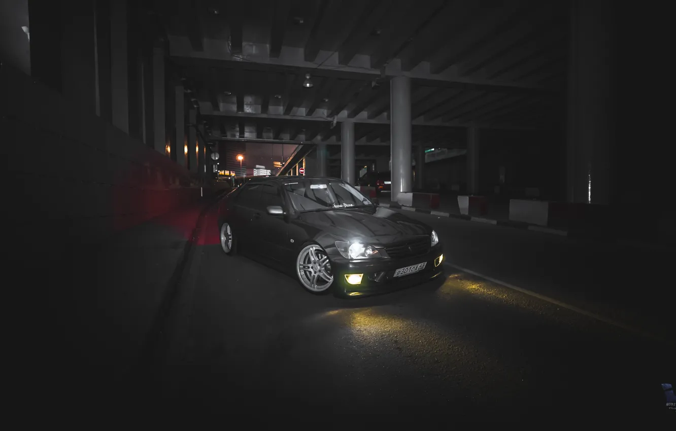 Photo wallpaper car, Lexus, drift, night, low