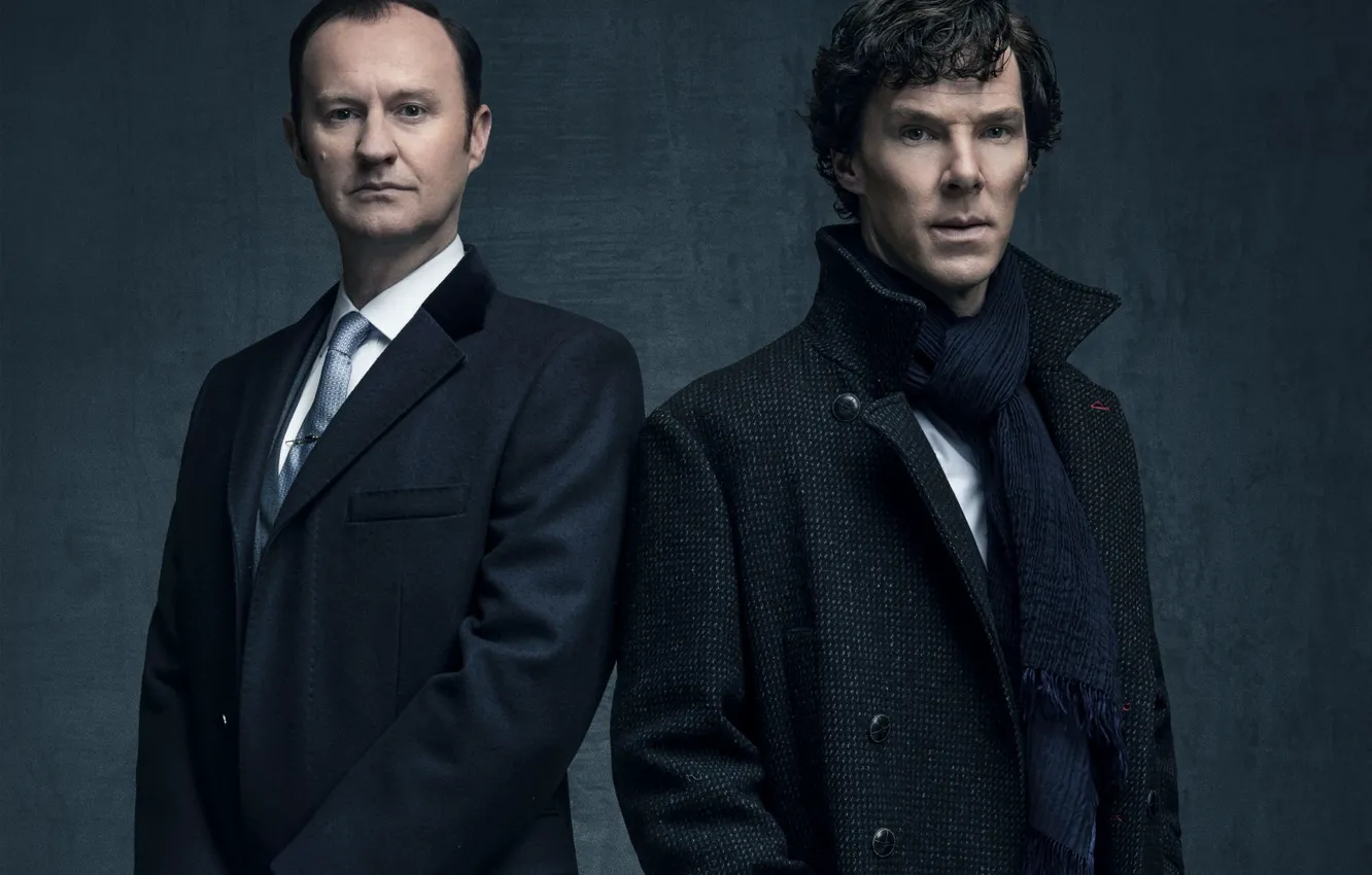 Photo wallpaper brothers, Sherlock Holmes, Benedict Cumberbatch, Sherlock, Mark Gatiss, Mycroft Holmes, Sherlock BBC, Sherlock Holmes