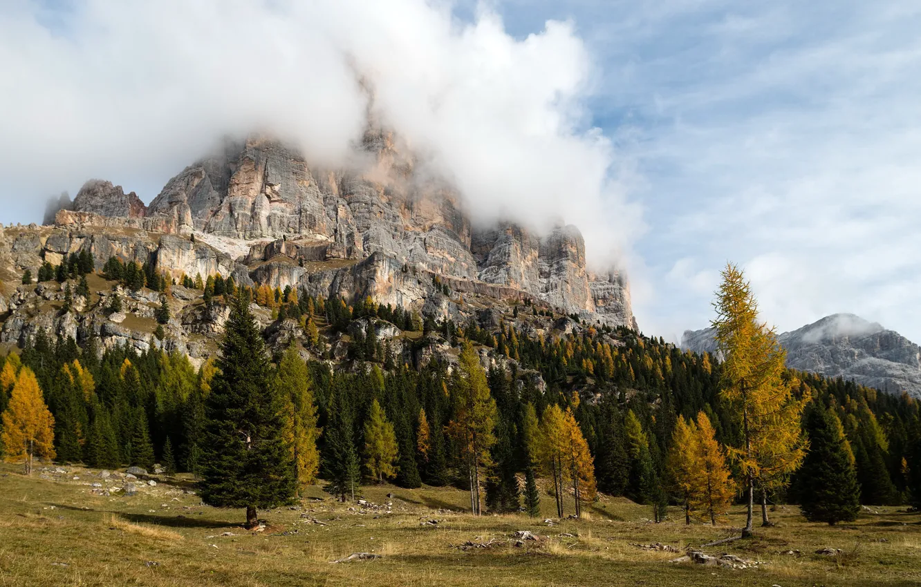 Photo wallpaper Italy, South Tyrol, Shrouded in Clouds