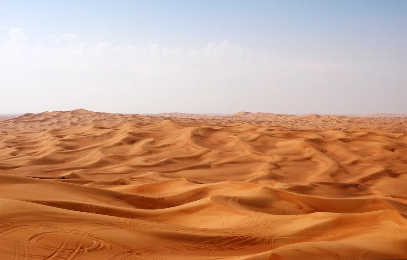 Photo wallpaper sand, traces, desert, Desert Rub Al-chali