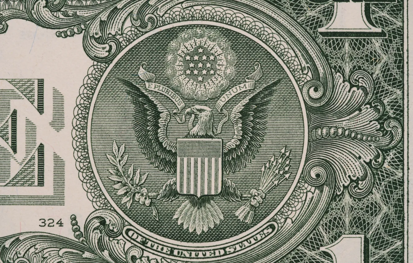 Photo wallpaper lines, eagle, dollar, paper, numbers, ink