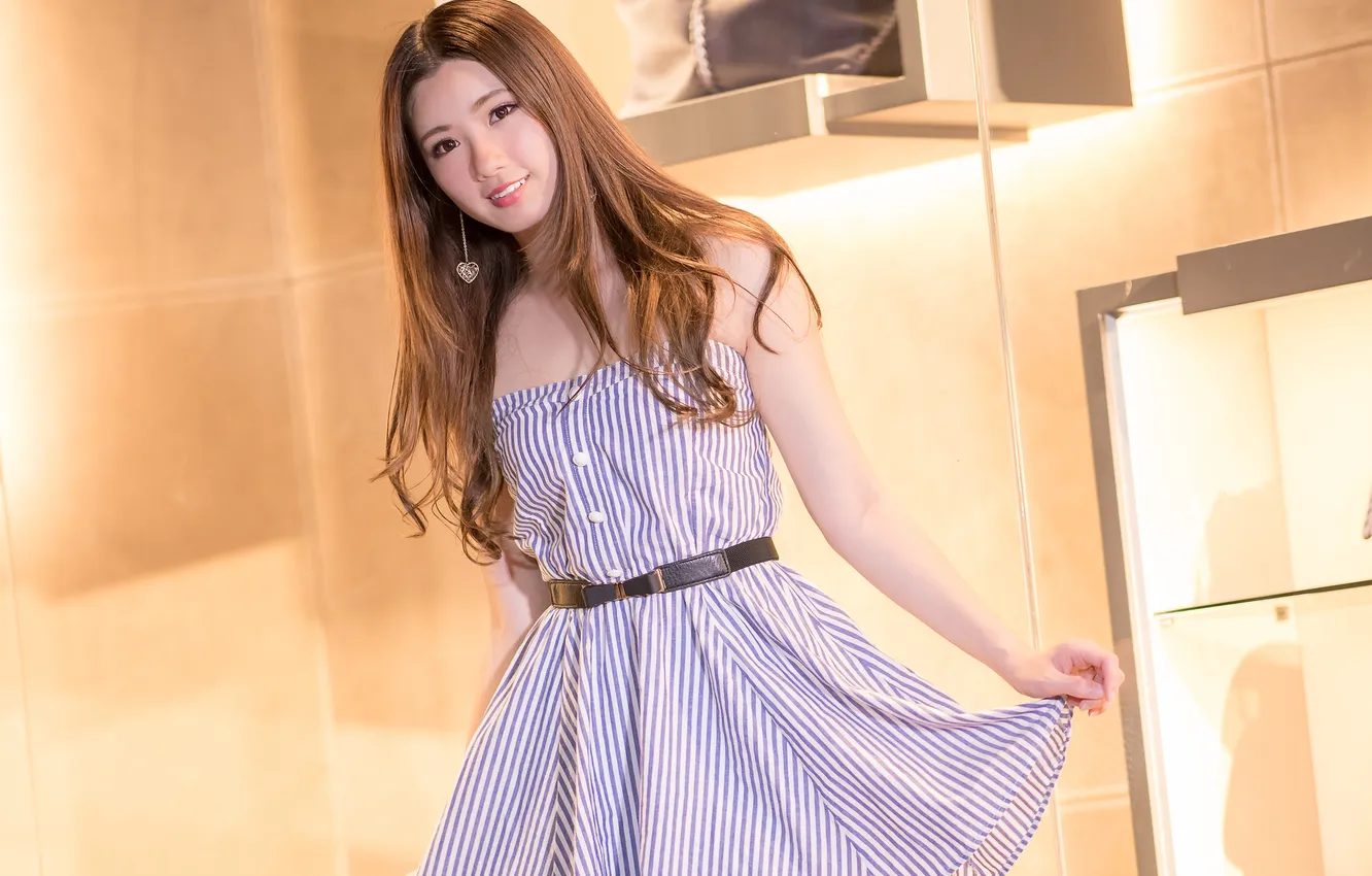 Photo wallpaper look, pose, model, portrait, makeup, figure, dress, hairstyle