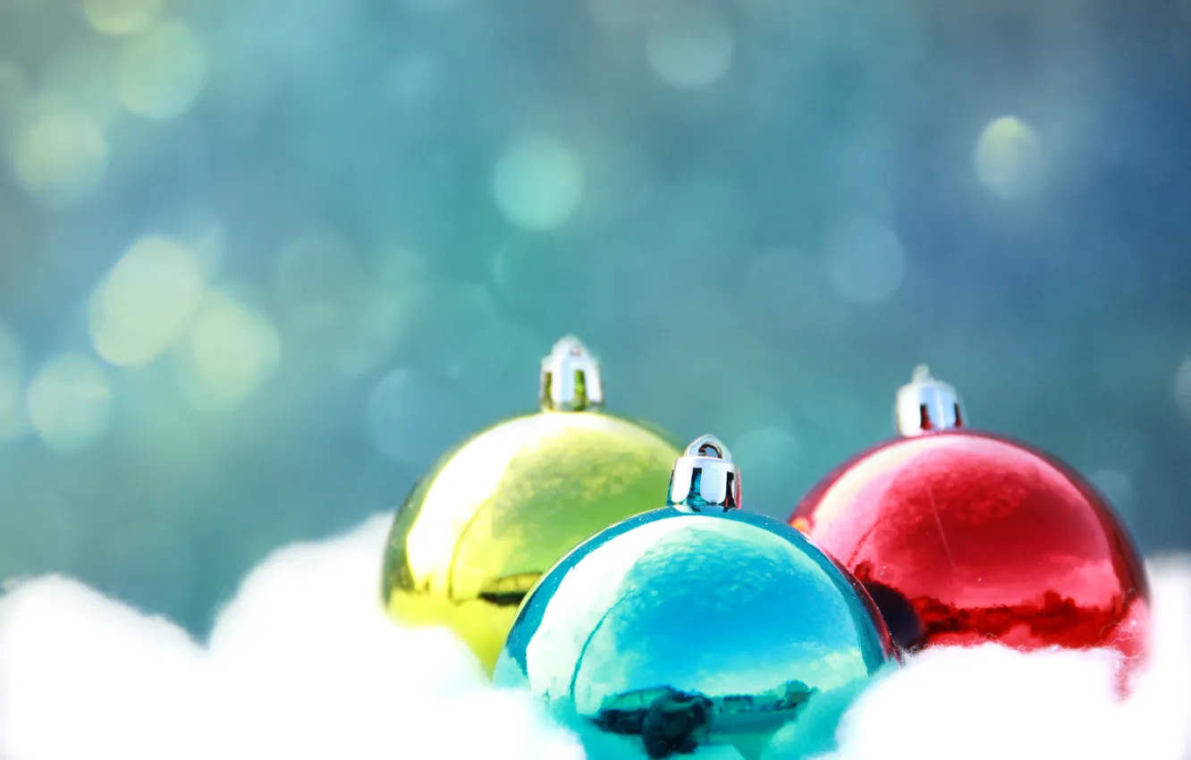 Photo wallpaper balls, Shine, color, new year, Christmas