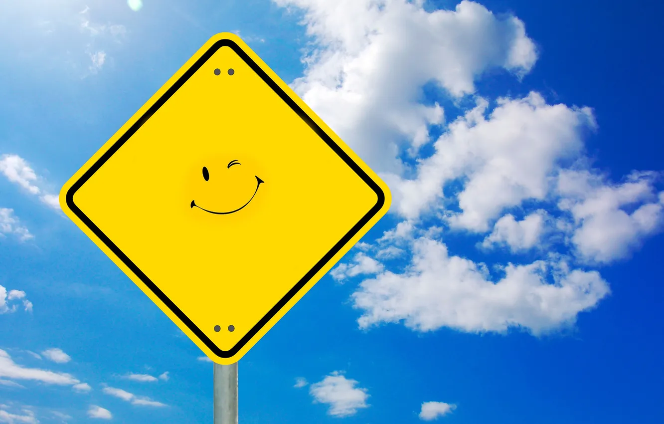Photo wallpaper the sky, smile, sign, smiley