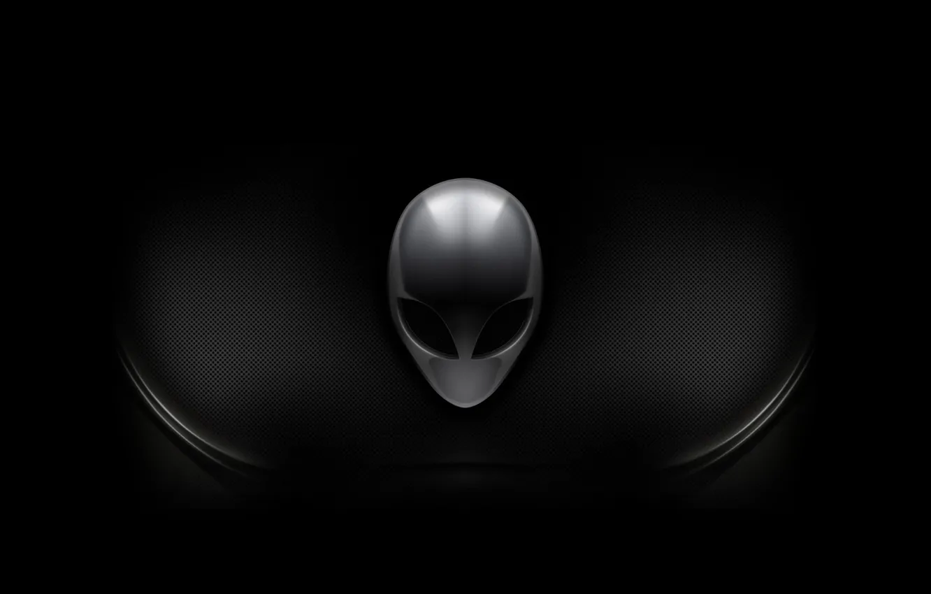 Photo wallpaper head, alien, black background, alien, Alienware, black background, head