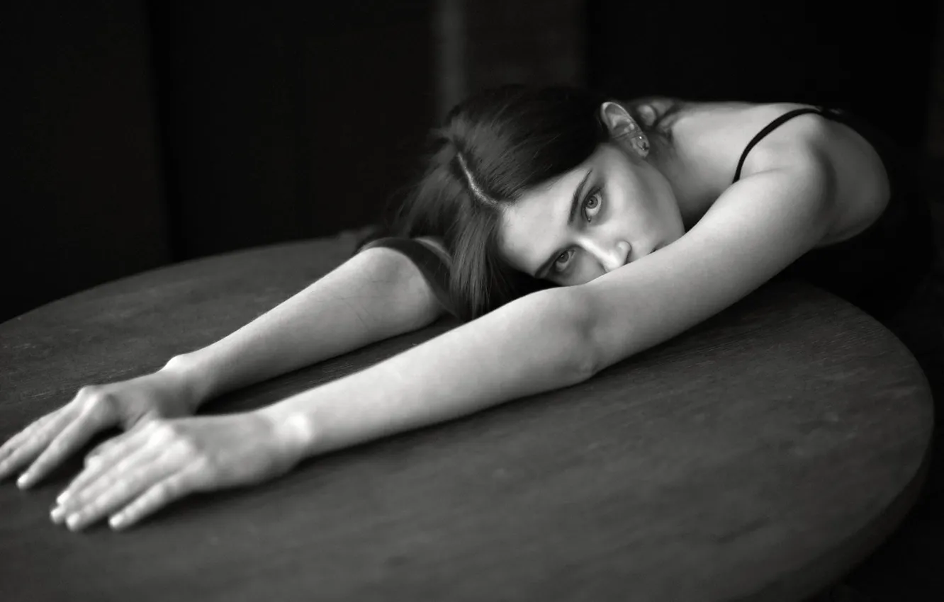 Photo wallpaper black and white, Alina, Alexey Osipkin