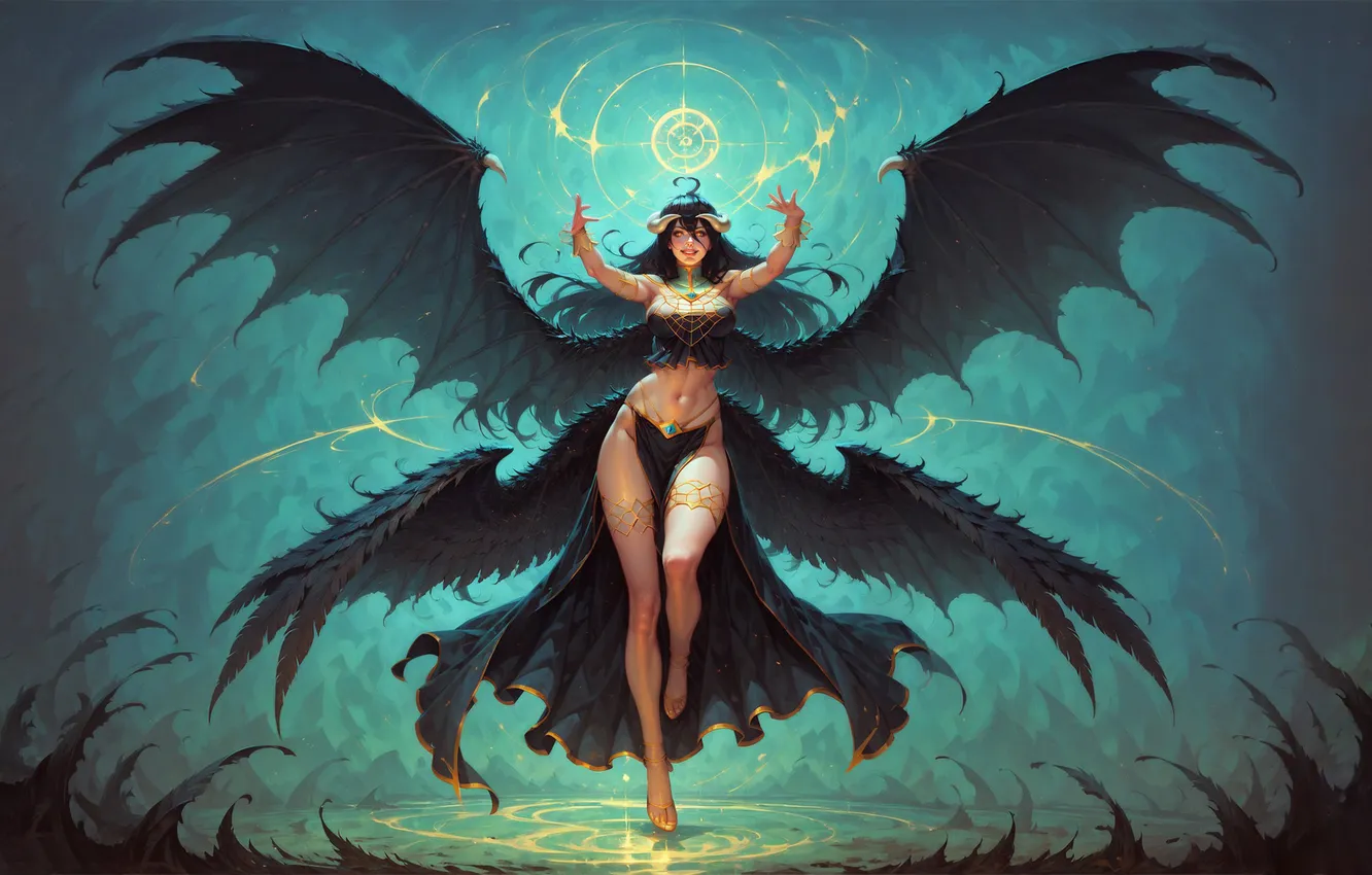 Photo wallpaper girl, anime, the demon, Lord, Albedo