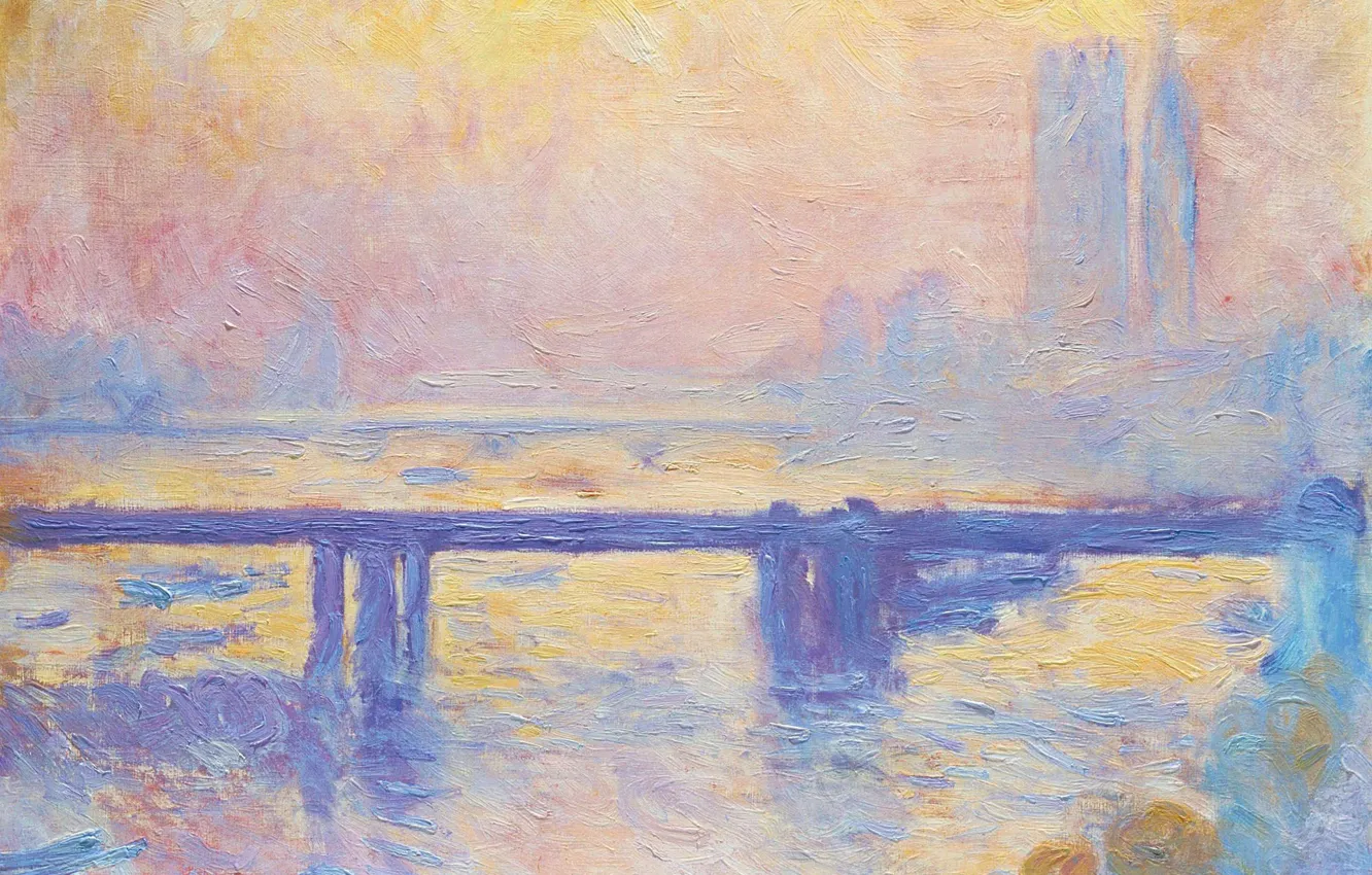 Photo wallpaper picture, the urban landscape, Claude Monet, Bridge To Charing Cross