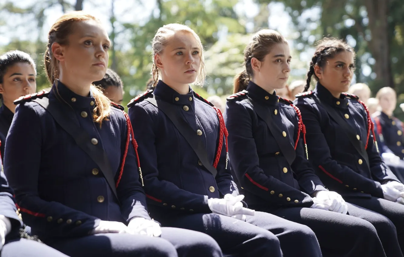 Photo wallpaper soldiers, witch, sitting, military uniform, the front, Motherland: Fort Salem, Homeland: Fort Salem, Raelle Collar