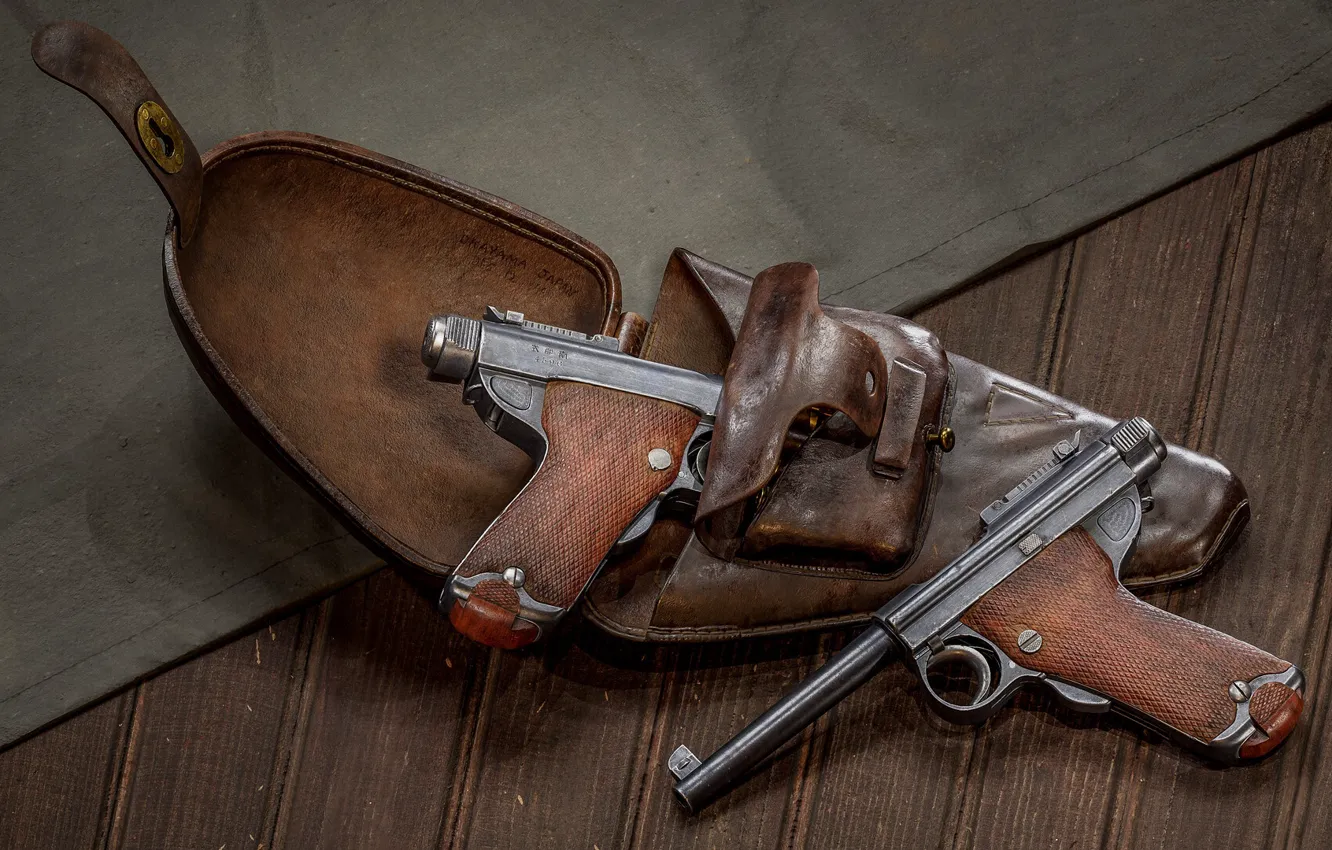 Photo wallpaper Japan, self-loading pistol, Nambu 1902 Type A