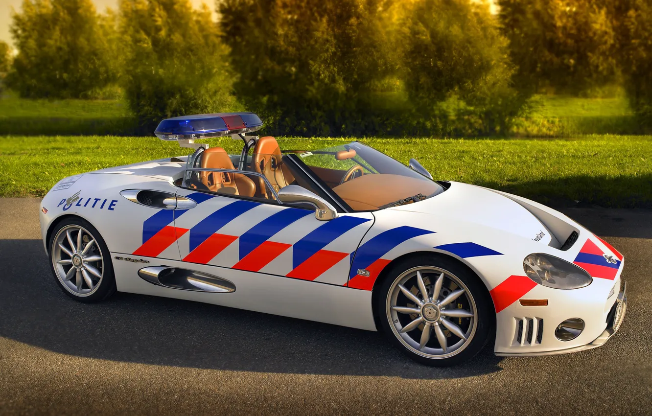 Photo wallpaper convertible, police, Spyder, Spyker, Police