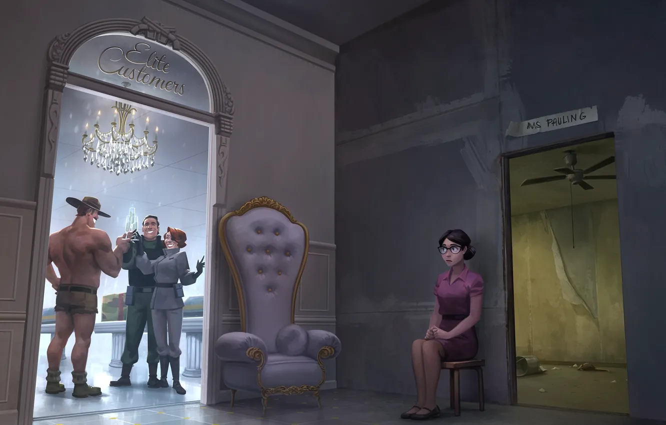 Photo wallpaper girl, figure, art, girl, luxury, art, Team Fortress, comic