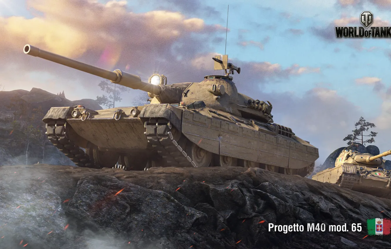 Photo wallpaper WoT, World of Tanks, Wargaming, Progetto M40, Italian tank