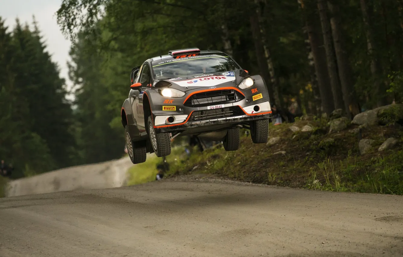 Photo wallpaper Ford, Jump, WRC, Rally, Fiesta, Kubica