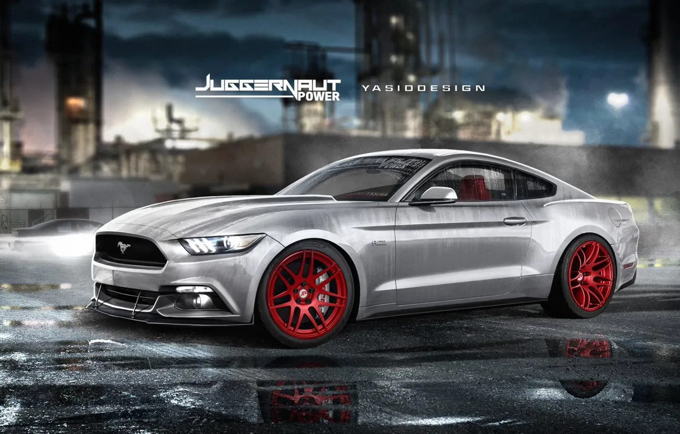 Photo wallpaper Mustang, Ford, power, Juggernaut, yasiddesign