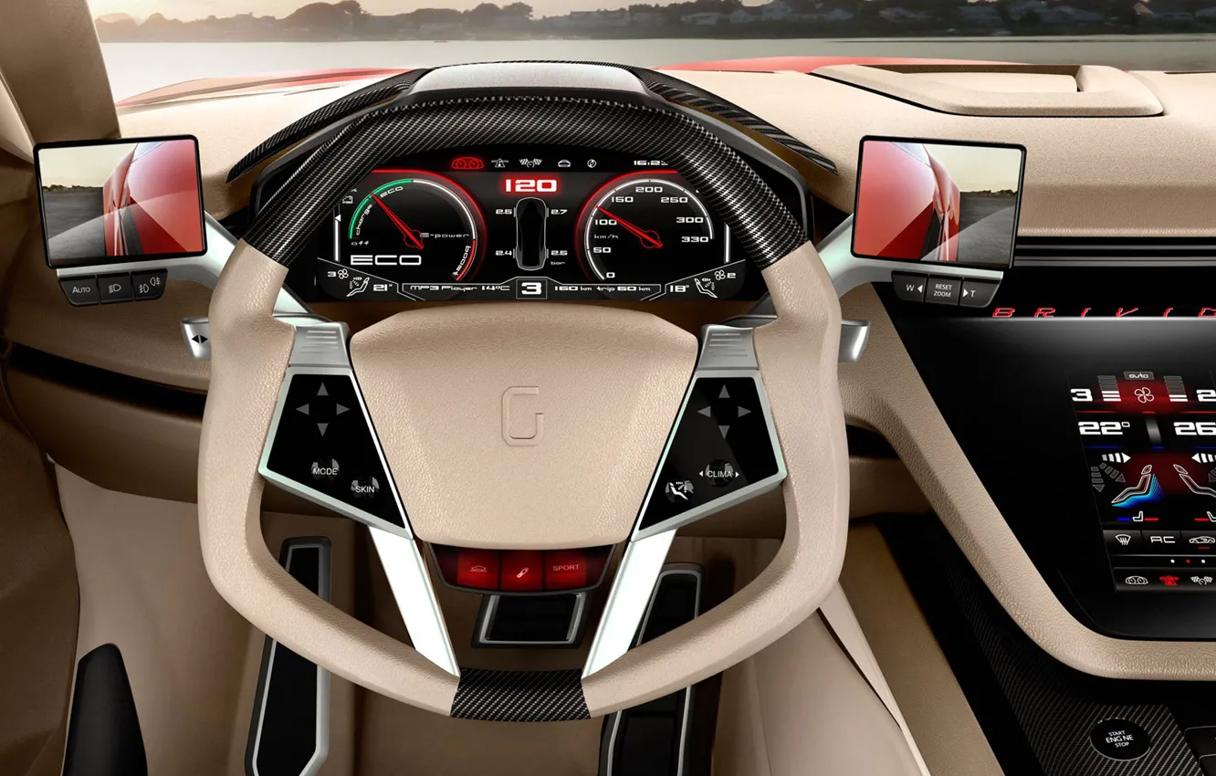 Photo wallpaper the wheel, salon, dashboard, Italdesign Giugiaro, Bricido
