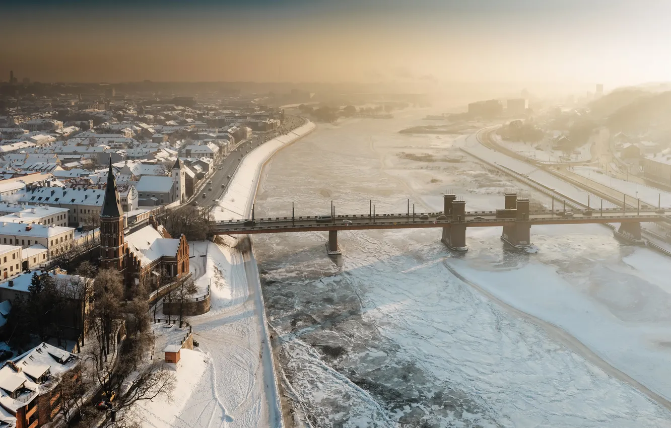 Photo wallpaper Lithuania, Kaunas, winter