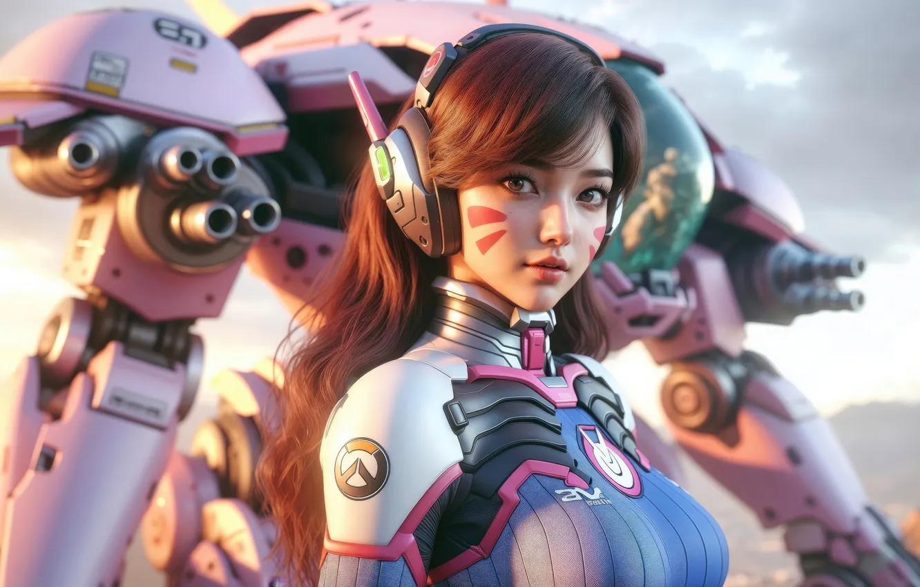 Photo wallpaper mecha, Overwatch, DVA, mastery