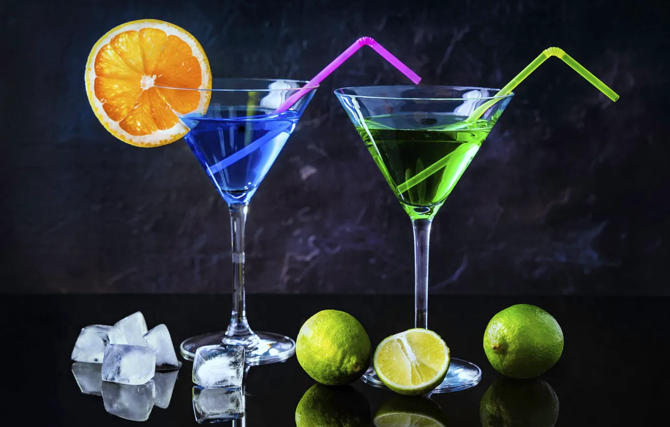 Photo wallpaper glass, still life, table, alcohol, cocktail